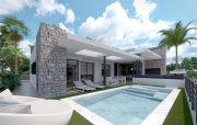 Los Alcázares Villen mit 3 Schlafzimmern, 2 Bädern, 2 Gäste-WCs, Keller, Dachterrasse, Klimaanlage und Privatpool im wunderschönen Santa