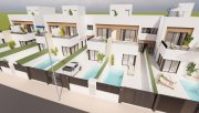 Santiago de la Ribera Reihenhaus-Villen mit 3 Schlafzimmern, 3 Bädern, Dachterrasse, Küchen mit Elektrogeräten, Privatpool und Kfz-Stellplatz nur