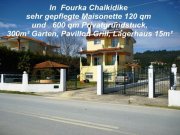 Fourka Chalkidike In Fourka Chalkidike sehr gepflegte Maisonette 120 qm und 600 qm Privatgrundstück, 300m² Garten, Pavillon Grill, Haus kaufen