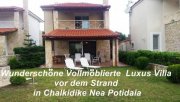 WuChalkidike Nea Potidaia Wunderschöne Vollmöblierte Luxus Villa vor dem Strand in Chalkidike Nea Potidaia Haus kaufen